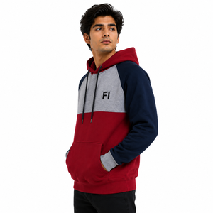 Sweat-shirt à capuche personnalisé bicolore pour homme en molleton épais de coton – Confortable, idéal pour l'hiver et le streetwear – Fabricant en gros - Product Image 2