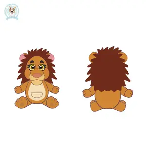 热卖多色ODM贴牌可爱棕色狮子粉色耳朵儿童礼品毛绒玩具