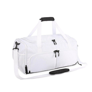 Sac de sport / de voyage Impex blanc 600D personnalisé, 30-40L, avec poche en filet et bandoulière - Product Image 1