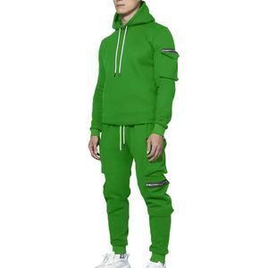 Streetwear <b>Men</b> <b>Pullover</b> Running Heavy Weight Tracksuit Fleece Vintage Hoodie and Jogging Set - Product Image 3