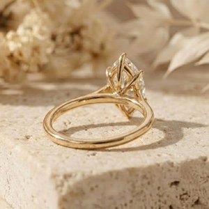 แหวนหมั้นเพชรโมอิสซาไนต์ทรงมาร์คีส์ ทอง 14K รับรองโดย IGI เครื่องประดับงานแต่งงานและงานเลี้ยงสุดหรูแบบมินิมอล - Product Image 4