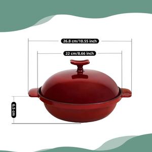 Mini cocotte en fonte émaillée avec couvercle 1,2 L, antiadhésive, pour cuisinière à gaz et à induction - Product Image 1