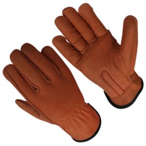 Gants de conduite confortables en cuir de vachette grainé robuste, protection des mains pour la sécurité industrielle, gants de travail souples - Product Image 4