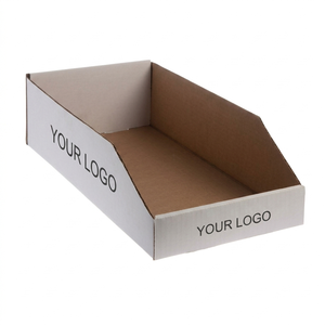 Embossed <b>Corrugated</b> Board Rigid Supermarket Display <b>Paper</b> Boxes Handle Custom Logo Recyclable Premium Retail Shelf Ready - Product Image 2
