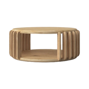 Lineage Corporation's Solid Kiln-Dried Open Ribbed <b>Table</b> Extendable with a Mechanical Gear Silhouette - Product Image 1