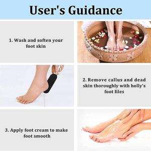 Lima para pies de acero inoxidable 304 de alta calidad con mango largo, lima de doble cara para remover callosidades y piel muerta, herramientas profesionales de pedicura. - Product Image 3