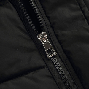 Latest <b>Men's</b> <b>Black</b> Hooded Quilted <b>Vest</b> Zipper Closure Windproof Casual Winter Outerwear Polyester Wadding Pockets Regular Length - Product Image 5