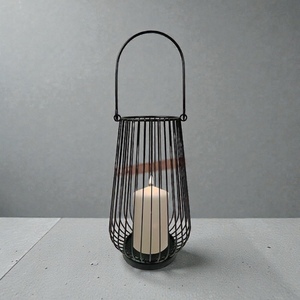 Portavelas de Alambre de Hierro Negro, Diseño Moderno, Decoración para el Hogar, Soporte Metálico Resistente - Product Image 3
