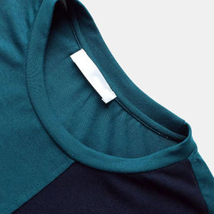 Men's Oversized Color Blocked Short Sleeve T-Shirt O-Neck Knitted Casual Solid Design For Men - Product Image 3
