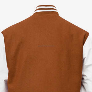 Vestes d'université d'hiver personnalisées en gros Broderie de manches en cuir Col montant Veste Letterman en laine enduite Fabricant - Product Image 5