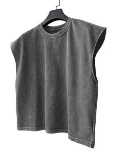 Débardeur Oversize Léger en Coton/Jersey Personnalisé pour l'Été, Style Streetwear, Lavage Acide, Sans Manches, Idéal pour la Salle de Sport et Usage Quotidien - Product Image 4