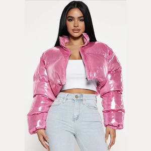 OEM 2026 New Arrival Winter Women <b>Thick</b> Shiny Long Sleeve Stand Collar Puffer <b>Jacket</b> Ladies Casual Bubble Puffer <b>Jacket</b> - Product Image 1