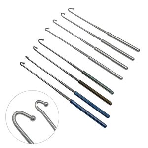 Ensemble de crochets utérins en acier inoxydable, instrument chirurgical manuel pour ovariectomie et stérilisation animale, classe II, certifié CE - Product Image 1