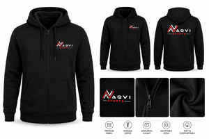 Sweat-shirt à capuche zippé pour homme noir avec poche logo avant – Idéal pour l'hiver et les tenues décontractées - Product Image 3