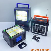 Système LP-V96, haut-parleur solaire sans fil avec antenne, lumière LED d'urgence pour le camping en plein air, boombox haute puissance 10W, vente en gros