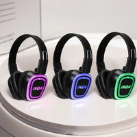 Casque audio UHF RF890 Silent Disco, portée 500 m, pliable, autonomie 12 h pour location événementielle, yoga, conférence