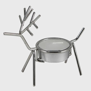 Modern Metal <b>Reindeer</b> Tealight Candle Holder <b>Christmas</b> Table Decoration Silver Deer Votive Stand Holiday Xmas Home Decor Stand - Product Image 1