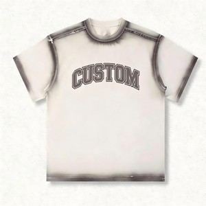 Camiseta Vintage de Hombre con Lavado Ácido, Estilo Oversize, Streetwear, Algodón Pesado, Casual, Manga Corta, Bordado Personalizado, Camiseta Lisa - Product Image 5