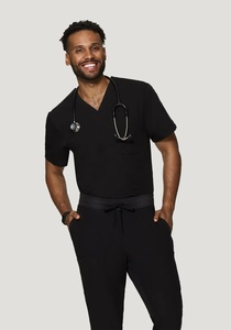 Men's V Neck Medical <b>Scrub</b> Set Hospital Uniform ODM 4 Way Stretch Breathable Washable Wrinkle Resistant Nursing - Product Image 3