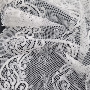 Tela de Encaje Elástica de 22.5cm con Diseño Floral Vintage, Color Personalizado, Calidad Premium Coreana, Spandex/Nylon Ligero para Vestidos y Ropa Interior - Product Image 1