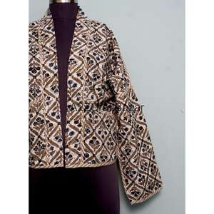 Chaqueta de Algodón 100% Hecha a Mano, Estilo Vintage, con Estampado Floral Otoñal, Ecológica, Transpirable, con Cuello en V, Mangas Largas, Estilo Bohemio para Chicas - Product Image 3