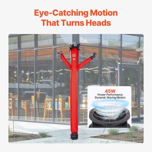 Gonfiabile Pubblicitario Gigante Ondeggiante da 1,8 m con Soffiatore da 1/15 HP, Impermeabile IPX3, Struttura in PP - Product Image 4