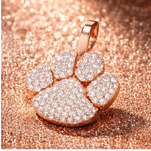 Collier tendance en argent 925 avec pendentif personnalisé patte d'animal sertie de moissanite, breloque animale, cadeau hip-hop pour amoureux de chiens et de chats - Product Image 6