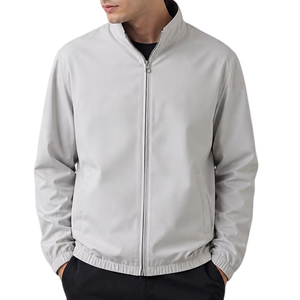 <b>Men's</b> Hooded <b>Long</b> Lightweight Windproof Zipper Bomber <b>Jacket</b> Breathable Eco-Friendly Polyester/Nylon Pattern Front for Spring - Product Image 5