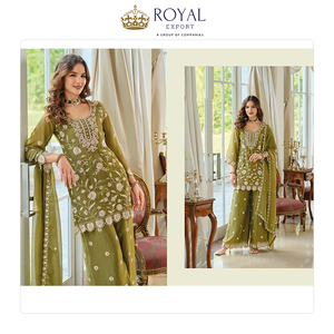 Oferta Especial: La Mejor Colección de Ropa India Festiva de Diseñador, Traje Sharara NC Moch con Pedrería para Mujer - Product Image 3