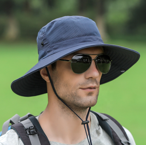 Breathable Mesh Fishing Hat Adjustable Outdoor Bucket Hat Lightweight Summer <b>Sun</b> <b>Shade</b> Hat For Hiking Camping River And Beach - Product Image 6