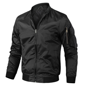 เสื้อแจ็คเก็ตบอมเบอร์ผู้ชายสำหรับฤดูใบไม้ผลิ ป้องกันลม น้ำหนักเบา ผลิตจากโพลีเอสเตอร์ ซิปหน้า คอตั้ง สไตล์ลำลอง - Product Image 3