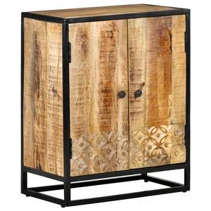 Aparador de Madera de Mango Sólida Natural con Incrustaciones Decorativas, Pieza de Mueble Hecha a Mano - Product Image 1