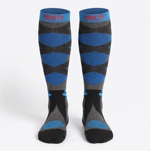 North Approach <b>Knee</b> <b>High</b> Running <b>Socks</b> Geometric Pattern Blue Breathable Adult Summer Sports <b>Socks</b> - Product Image 1
