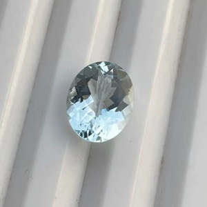 Corte ovalado de aguamarina, piedra natural de aguamarina limpia para uso en joyería. - Product Image 2