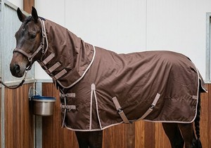 Couverture de cou pour cheval, imperméable, légère, en forme de U, toutes saisons, durable, respirante, en tissu maillé, doublure en nylon, polycoton - Product Image 4