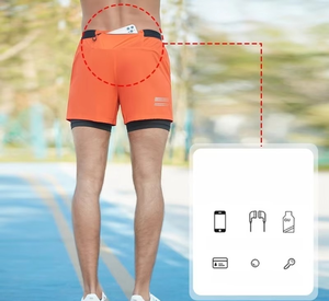 Men's High Street Double <b>Layer</b> Breathable Eco-Friendly Polyester/Mesh Fitness Gym Training Sports Shorts Quick Dry Workout - Product Image 4