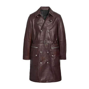 <b>Top</b> Selling Mens Leather <b>Coat</b> Long Trench Winter <b>Coat</b> 2026 Slim Fit Casual Style Side Pockets Custom Made High Quality Mens <b>Coat</b> - Product Image 2