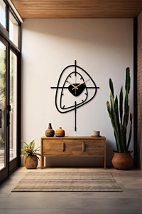 Minimalist Black Metal Wall <b>Clock</b>, Modern Silent Oversized <b>Clock</b> - Product Image 3