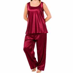 Conjunto de Lencería de Satén para Mujer, Elegante Pijama sin Mangas para Estar en Casa - Product Image 1