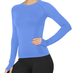 เสื้อโยคะสำหรับผู้หญิงทรงหลวมระบายอากาศได้ดีเสื้อวิ่งแห้งเร็วเสื้อกีฬายิมผ้ายืดแห้งเร็วเสื้อโยคะฟิตเนส - Product Image 4