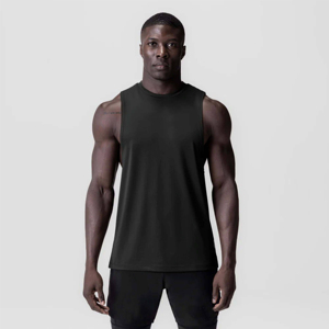 Débardeur de fitness sans manches pour homme, vêtement de sport personnalisé en maille tricotée respirante en spandex, couleur unie, style urbain, haute qualité - Product Image 1