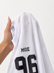 Maillot de football américain unisexe en maille filet athlétique personnalisé avec logo, transparent, style streetwear d'été, vente en gros OEM - Product Image 4