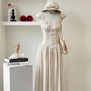 Vestido Maxi Floral Vintage OEM para Mujer, Corsé sin Mangas, Estilo Romántico de Verano - Product Image 3