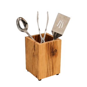 Eco-Friendly 3-Compartment Wooden Cutlery Holder Handcrafted Mango Wood Silverware <b>Caddy</b> For Restaurant And Home Dining Table - Product Image 3