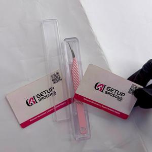 แหนบต่อขนตา GETUP BROSONS IMPEX สแตนเลสสตีล ทนทาน สีชมพูเคลือบผง รุ่น Dolphin ปลายเรียบ/ปลายไฟเบอร์ - Product Image 3
