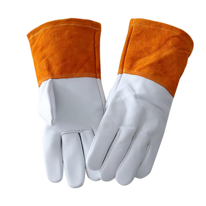 Good Quality <b>Tig</b> Welding Gloves Protect <b>Welder</b> Work Full Palm Split Leather Waterproof Quick Dry Heat Resistance Anti Slip - Product Image 1