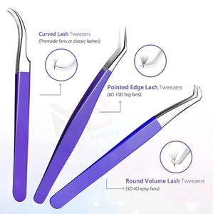 Pinzas para Pestañas Individuales de Acero Inoxidable al por Mayor, Herramientas de Maquillaje para Pestañas que No se Deforman, Suministros para Pestañas - Product Image 3