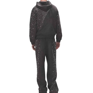 Dernier design personnalisé de survêtements d'hiver de haute qualité avec strass, couleur unie - Product Image 2