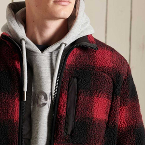 Blouson d'hiver pour homme en polaire sherpa, coupe racer, col rabattable, coupe-vent, zippé, chaud, personnalisable, respirant, OEM, décontracté, pour l'extérieur, court - Product Image 5