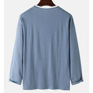 เสื้อยืดแขนยาวผู้ชาย คอกลม ผ้าฝ้าย ใส่สบาย ลำลอง ใส่ได้ทุกวัน แฟชั่นคลาสสิก สตรีทแวร์ ทรงปกติ ผ้าฝ้าย 100% - Product Image 2